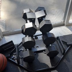 Weight rack with weights