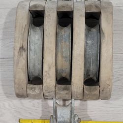 Vintage Large Wooden/metal  Star Triple Block Pulley good for Barns home project etc