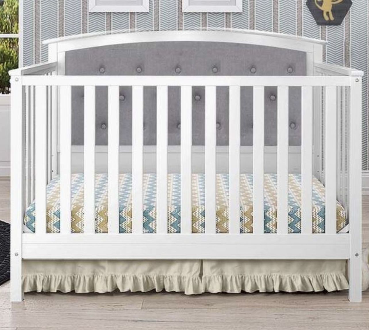 Esquina Tufted Crib By Harriet Bee + Sealy Baby Firm Rest 5.5” Waterproof Standard Crib And Trade