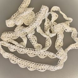 2 Pieces of White Crocheted Cotton Trims Each 43” Diameter #062421-C5