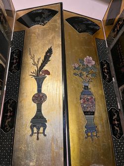Vintage  Lacquer Screen Divider 8 ft Tall
