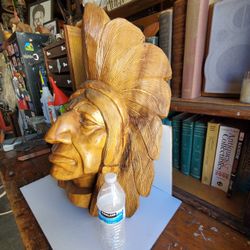 Hand-carved Chief Bust