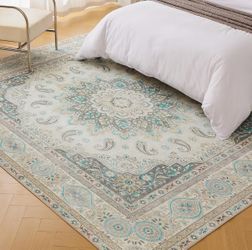New - blue Cream 6 by 9 area rug