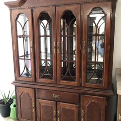 Table With Six Chairs And China Cabinet 