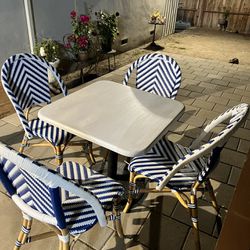 Beautiful Bistro Table And Set Of Two Chairs 