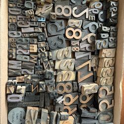 Antique Letterpress Numbers And Letter Blocks