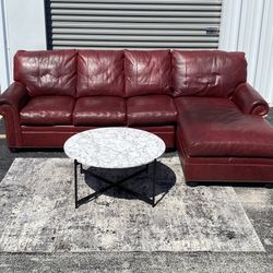 Great Condition Genuine Leather Dark Red Sectional Couch/Sofa(Delivery Available 🚛!)