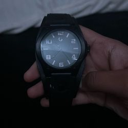 G by Guess Black Watch Leather Strap Band