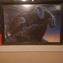 Stunning Panther Under Full Moon Portrait