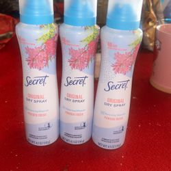 Secret  Original Dry Spray.   5 each 