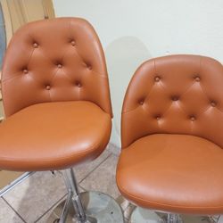 Set De Dos Sillas Ajustables De Altura Y Giratoria Tapiz Perfectas Condiciones