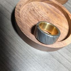 Damascus Steel/Brass Ring