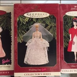 Vintage 1980s Christmas Xmas ornaments Barbie Hallmark