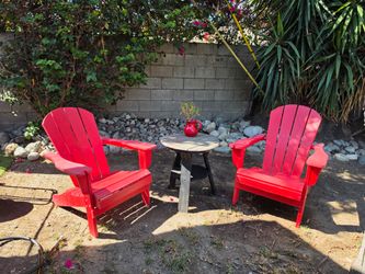 Adirondack chairs and table