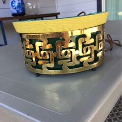 Vintage  Brass And Ceramic Lamp