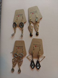 Mixed metal drop earrings