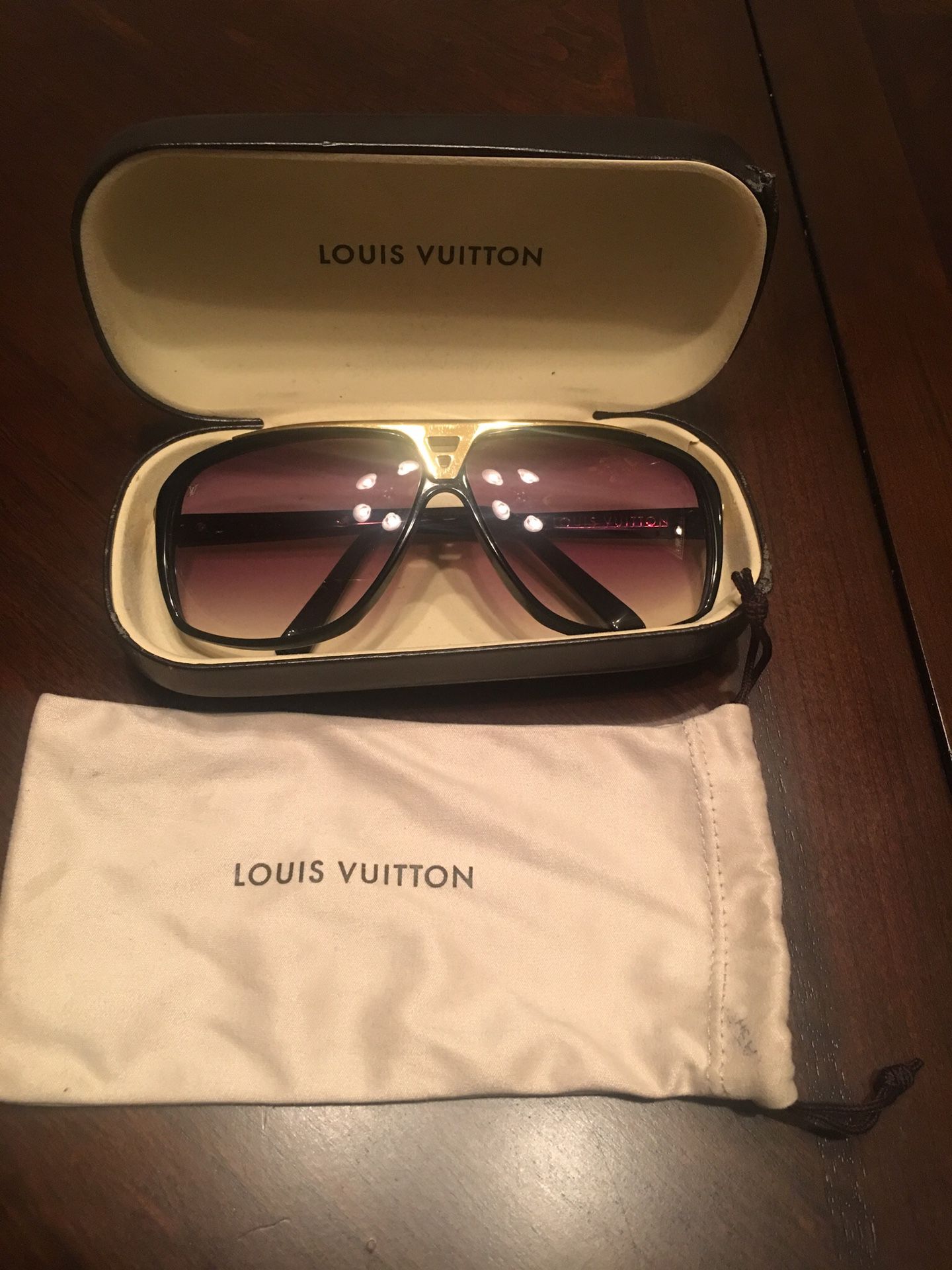 LOUIS VUITTON Acetate Evidence Sunglasses Z0105W Black 1295806