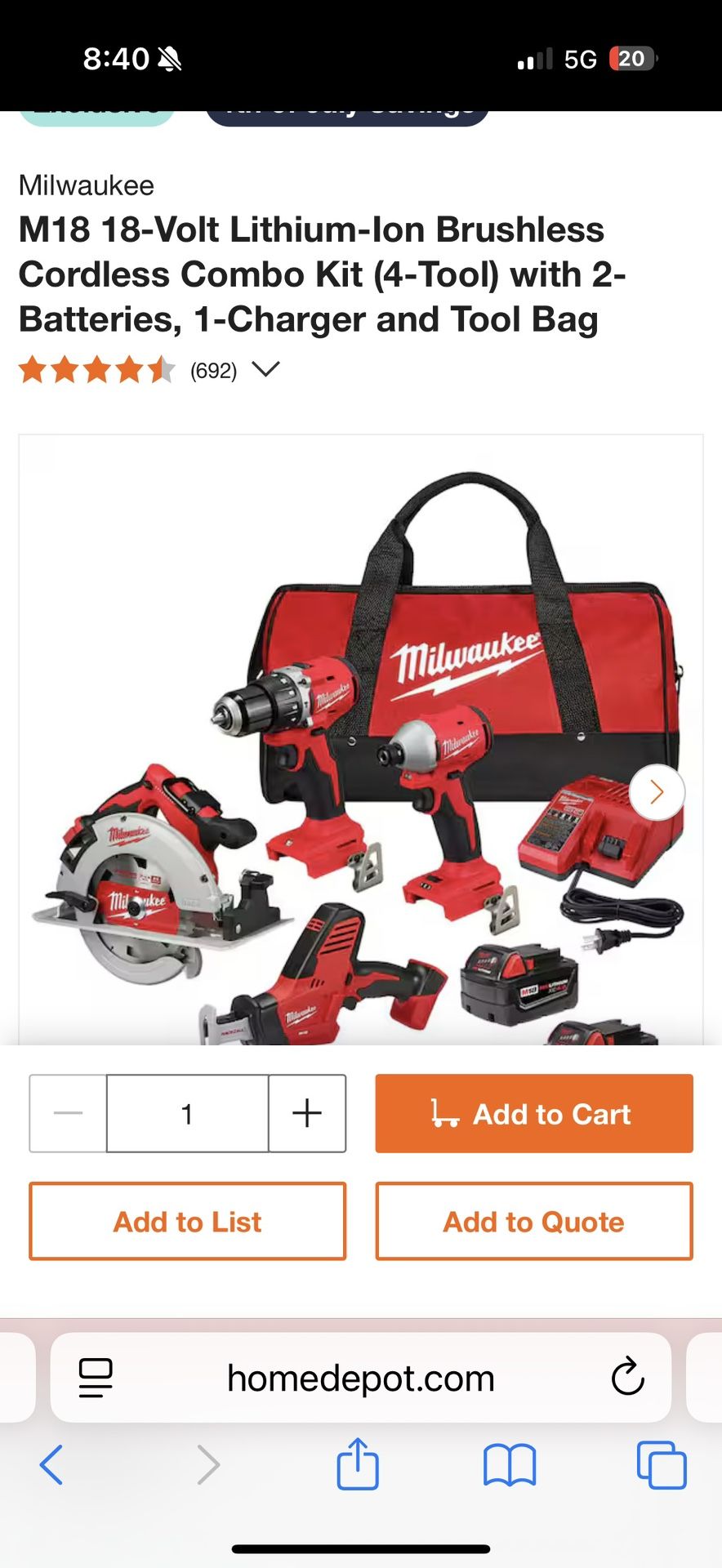 Milwaukee Tool Combo Kit