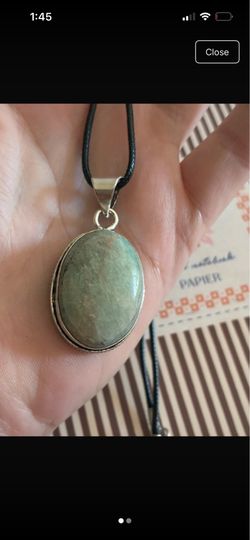 925 Amazonite Gemstone Vintage STYLE Cord Necklace