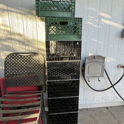 Seven Wonderful Nice Green And Black With Silver Rim Milk Crates