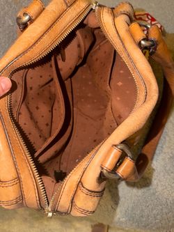 Tan Leather Handbag with Gold Hardware
