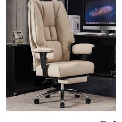 Brand New Beige Tall Back Big & Tall (400lbs) Tall Back Executive Office Chair w/Adjustable Armrests