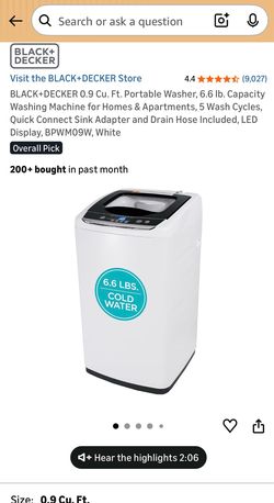 0.9 Cu. Ft. Portable Washer