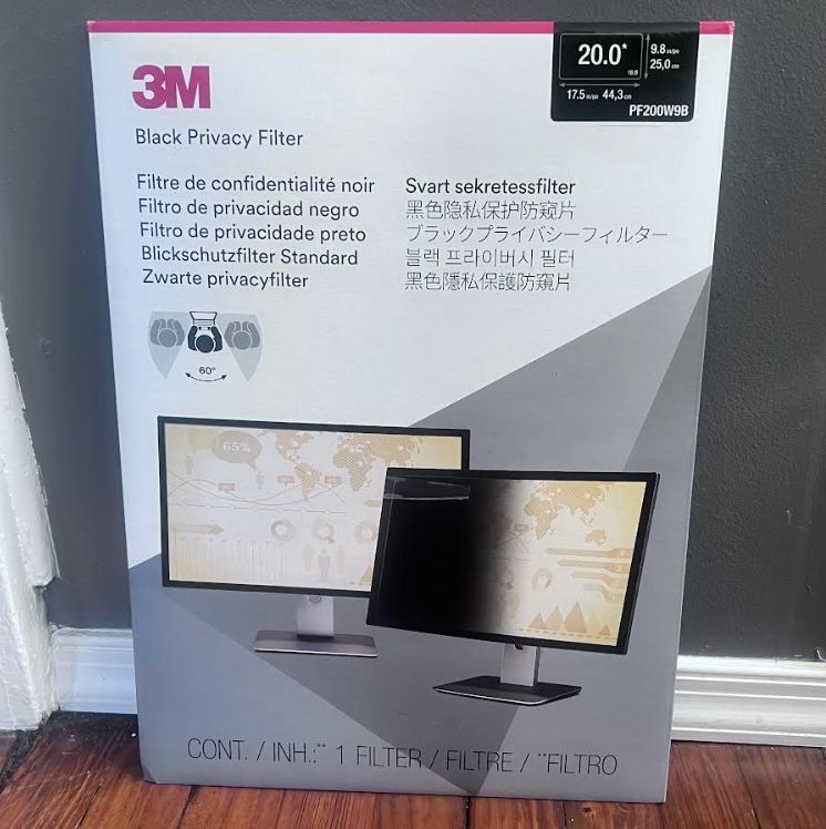 3M Privacy Filter for 20" Widescreen Monitor, (PF200W9B)