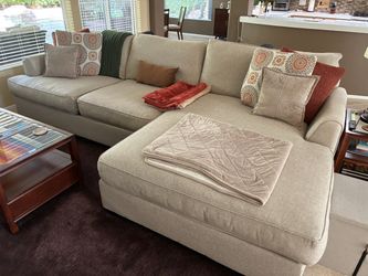 Large sectional with wide chaise