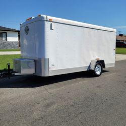 Enclosed Cargo Hauler Trailer. Motorcycle Harley Towing