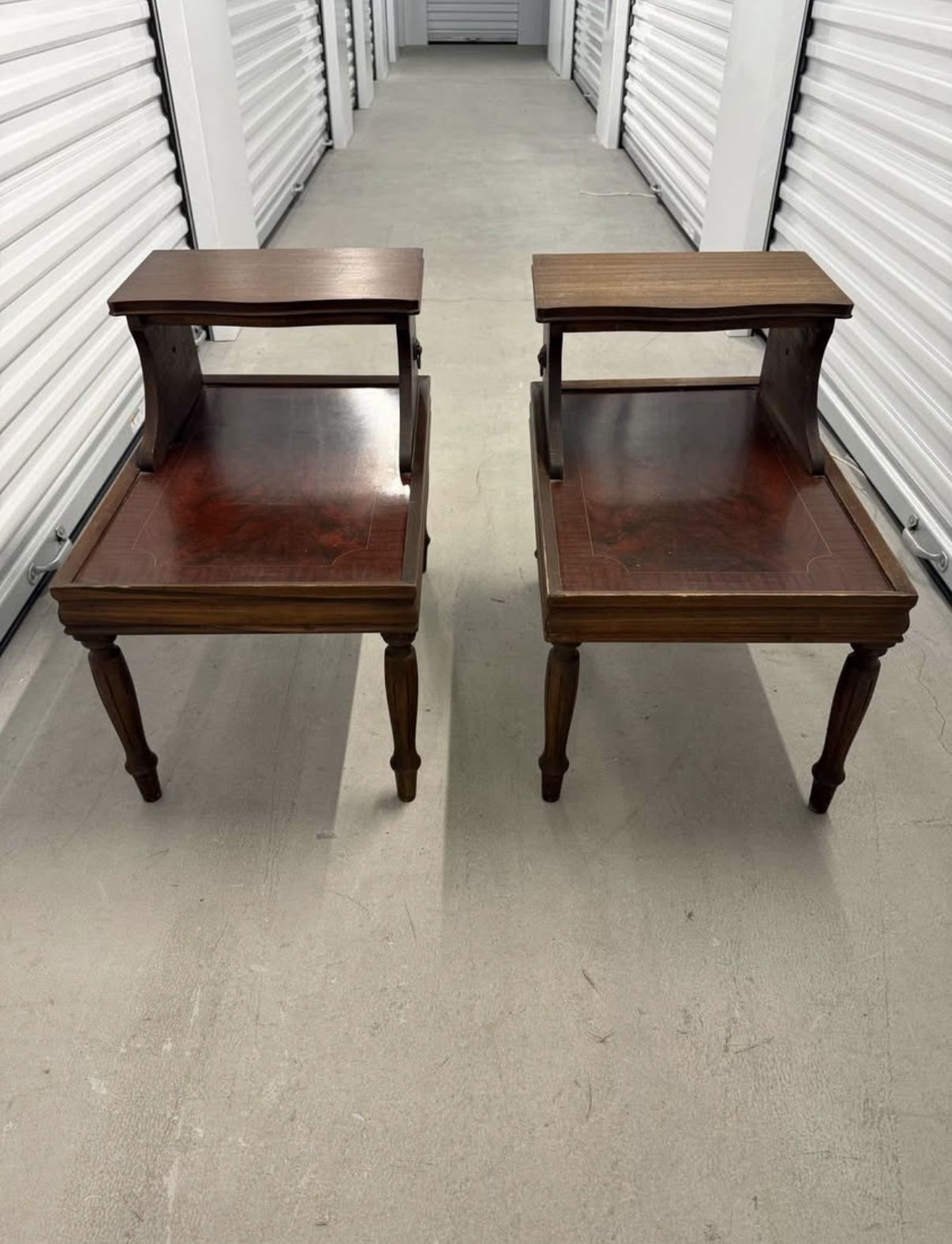 Two Vintage Step Up End Tables (2)