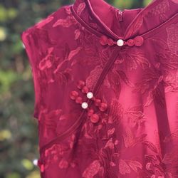 旗袍 traditional red dress for tea ceremony (size4)