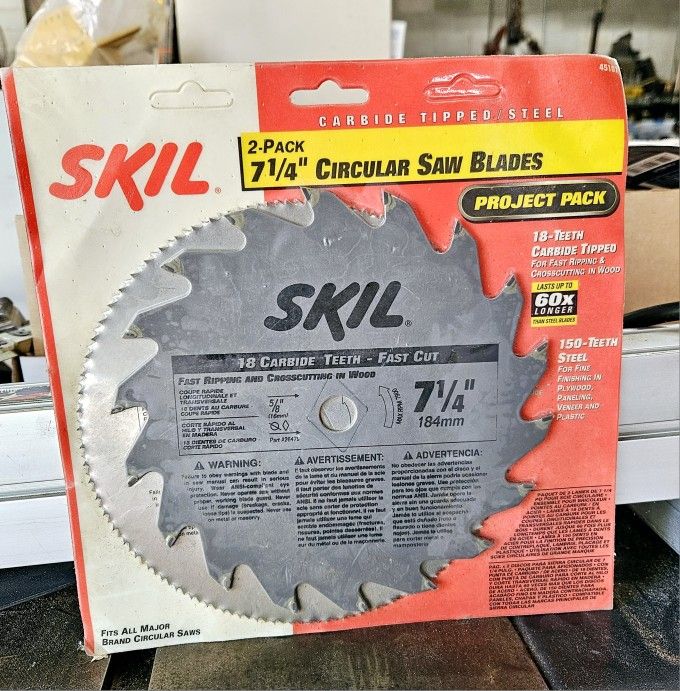 SKIL 2 PACK 7 1/4 CURCULAR SAW BLADES PROJECT PACK
