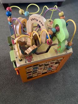 Zany Zoo Activity Wooden Cube