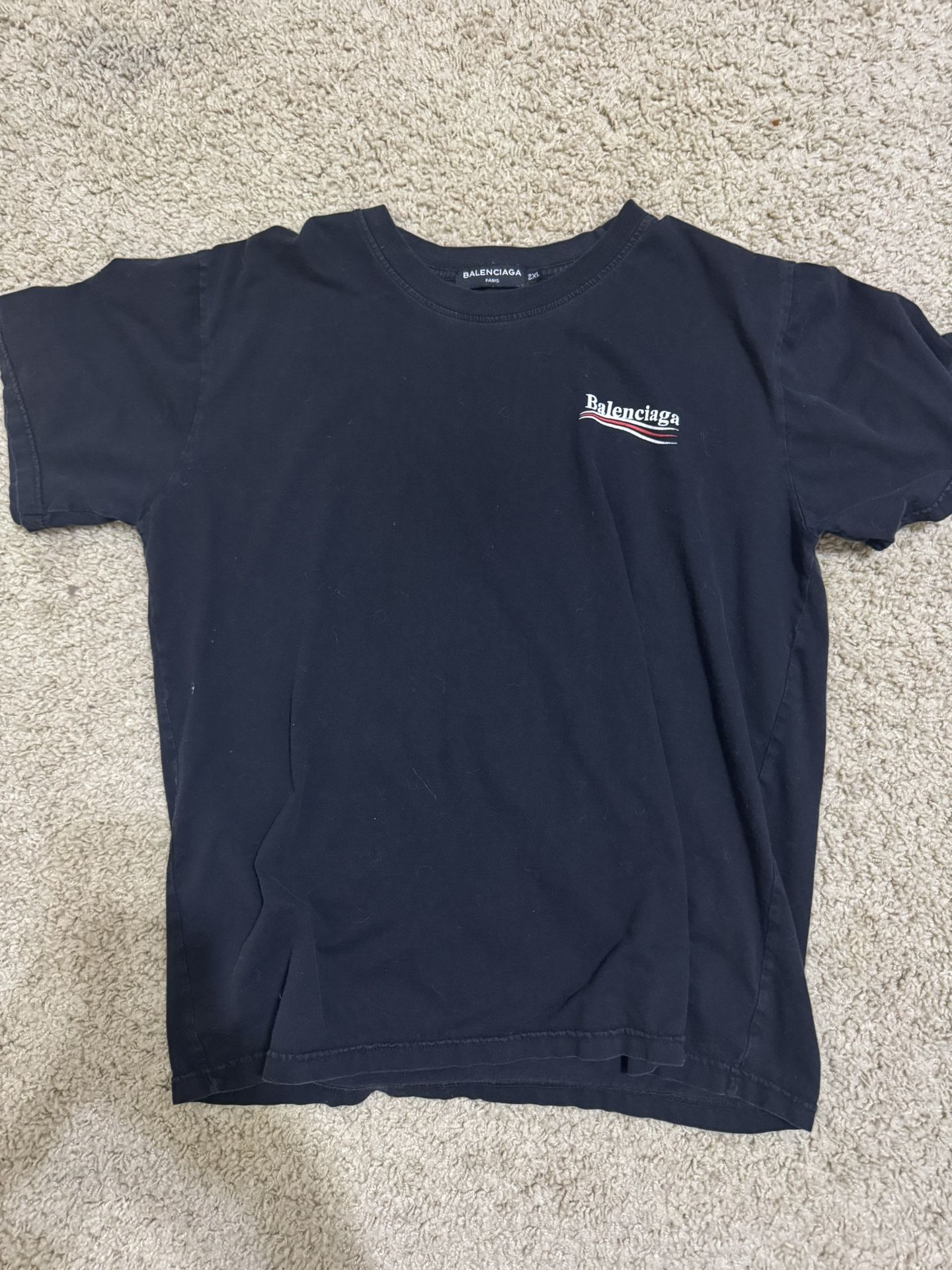 Balenciaga Political Campaign Black Tee XL