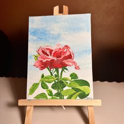 Hand-painted rose painting