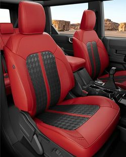New for Ford Bronco Seat Covers 4 Door 2021-2026, Custom Fit Leather Car Seat Cover Full Set, Waterproof SUV Interior Protectors Accessories