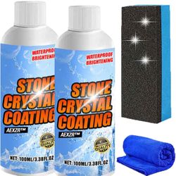 Stone Brighten Crystal-Plating Agent, Stone Crystal Plating Agent, Stone Crystal Coating, Stone Stain Remover Cleaner, Effectively Brightens Ceramic a