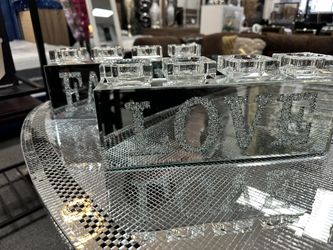 Glass and crystal candle holder