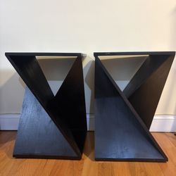 Pair of Black Geometric Side Tables