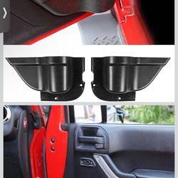 Door Pockets Storage Organizer Front Door Net Pockets Tray Box Interior Accessories for 2011-2018 2/4 Door Jeep Wrangler JK JKU Sport X Sahar