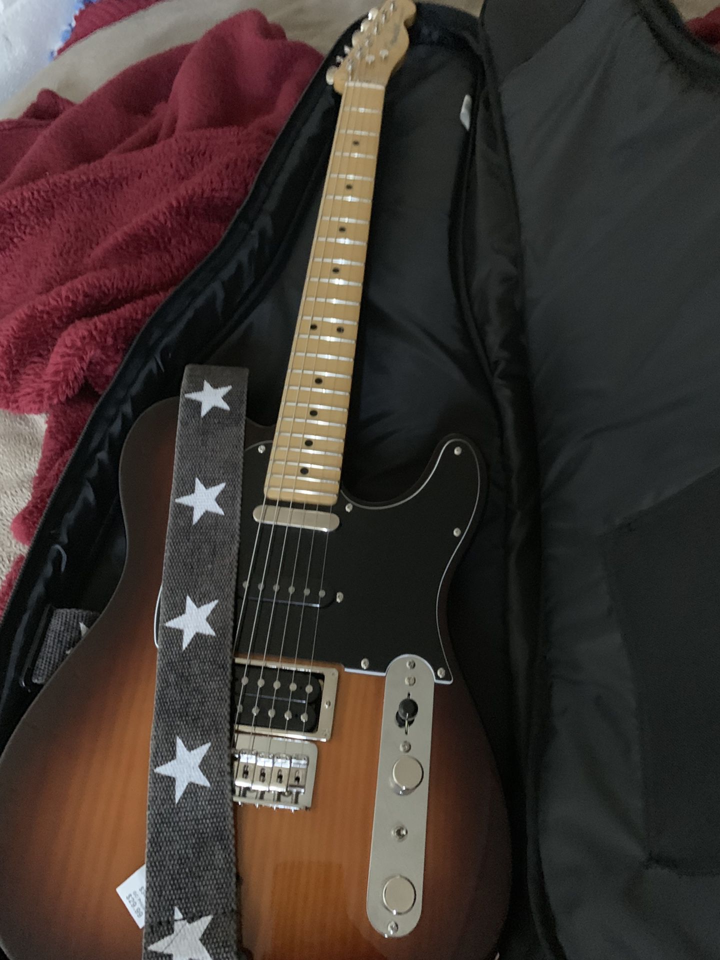 Fender guitar and amp.