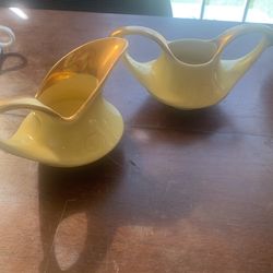China 22kt Aladdin Yellow Creamer & Sugar Bowl