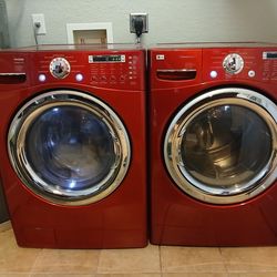 LG Washer and Dryer - Red