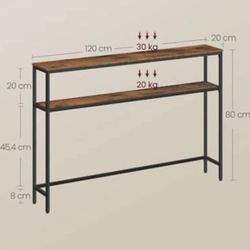 VASAGLE 2 Tier Hallway Console Table - Brown