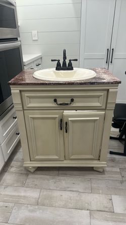 Free bathroom vanity and faucet