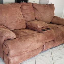 3 Piece really Cozy Suede Sectional.  