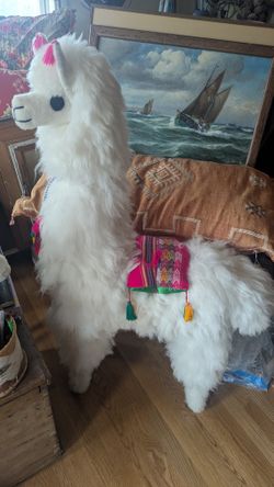 46" real fur llama