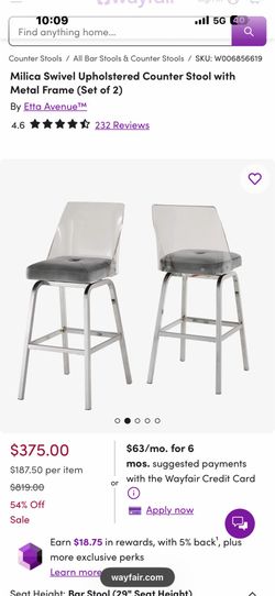 Wayfair contemporary chrome barstools