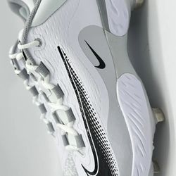 Brand New Nike Alpha Huarache ELITE 4 Low Metal Baseball Cleats White Black Light Grey Men Sizes 7.5, 8, 8.5, 13